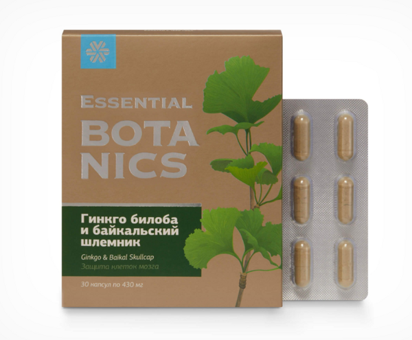 Гинкго билоба и байкальский шлемник - Essential Botanics 30капс